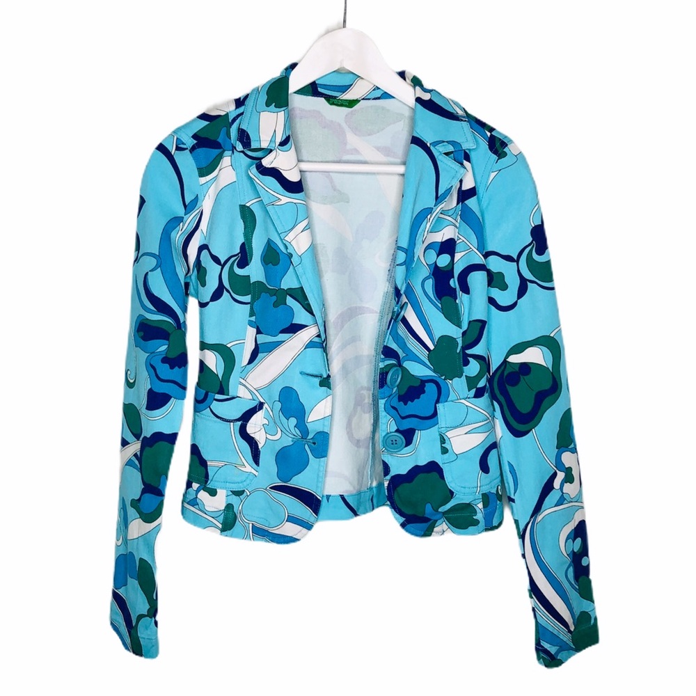 United colors of Benetton 80’s Made in Italy multicolor floral jacket Size Small